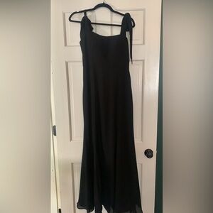 BHLDN Black Clara shoulder toe dress